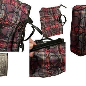Coach Purple & Pink Tartan Plaid purse